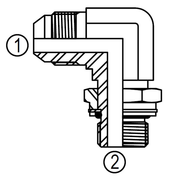 M6801 JIC to Metric Adjustable 90° Elbow