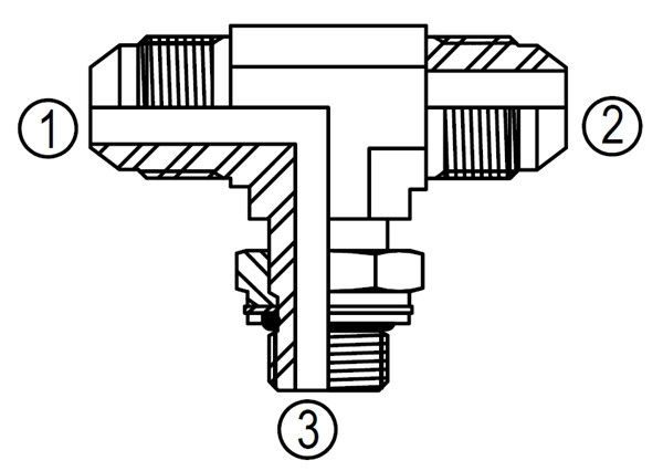 M6803, JIC to Metric Adjustable Branch Tee