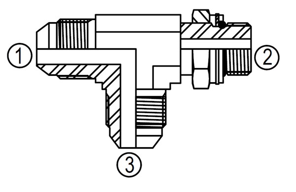M6804, JIC to Metric Adjustable Run Tee