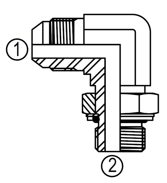 MBP6801, JIC to BSPP Adjustable 90° Elbow