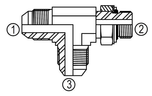 MBP6804, JIC to BSPP Adjustable Run Tee