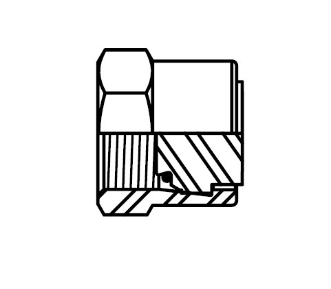 MBS304 Threaded Straight Fitting, BSPP 60° Cone Swivel Cap Nut
