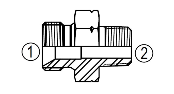 MBS2404 Threaded Straight Fitting, BSPP 60° Cone to BSPT