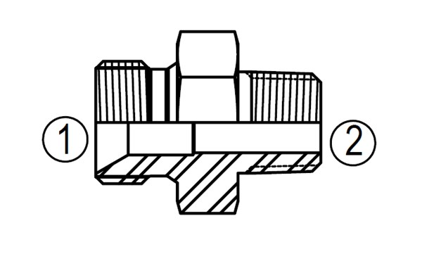 MBS2404-NPTF Threaded Straight Fitting, BSPP 60° Cone to NPTF
