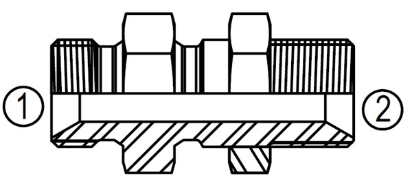 MBS2700-LN Threaded Straight Fitting, BSPP 60° Cone to BSPP 60° Cone Bulkhead