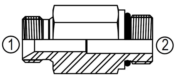 MBS6400 Threaded Straight Fitting, BSPP 60° Cone to SAE Stud End