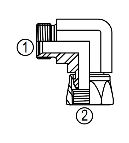 MBS6500 Threaded Fitting, BSPP 60° Cone to BSPP 60° Cone Swivel 90° Elbow