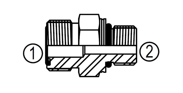 MFF6400 Threaded Straight Fitting, ORFS to Metric Stud End