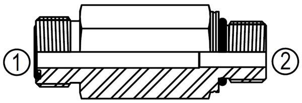 MFF6400-L Threaded Straight Fitting, ORFS to Metric Stud End - Long
