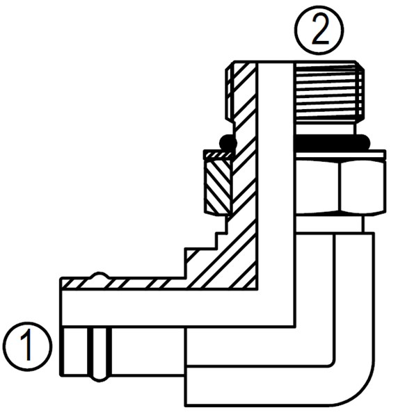 SS4601 90 Degree Straight Thread Hose Fitting
