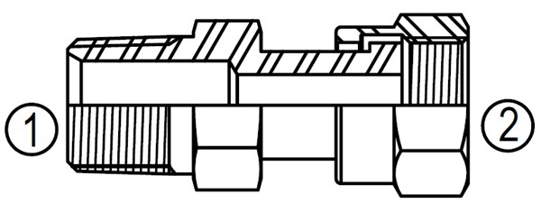 FF6505 MALE PIPE/FEMALE ORFS SWIVEL CONNECTOR