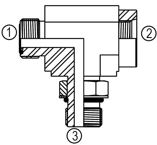 FF31626 ORFS TO STRAIGHT THREAD BRANCH TEE