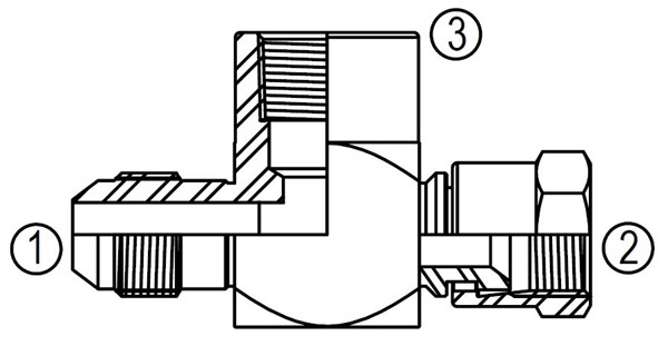 30039 37° Female Swivel Tee