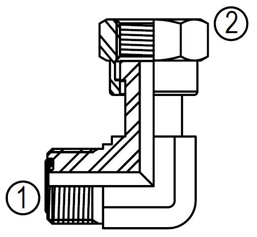MFF6500 90° ORFS SWIVEL ELBOW