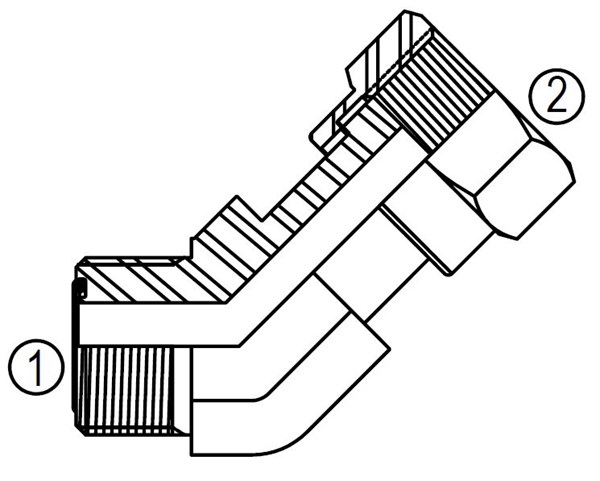 MFF6502 45° ORFS SWIVEL ELBOW