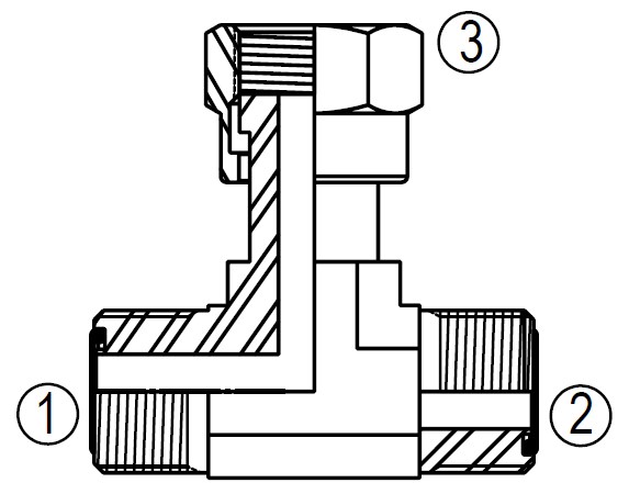 MFF6600 ORFS SWIVEL BRANCH TEE