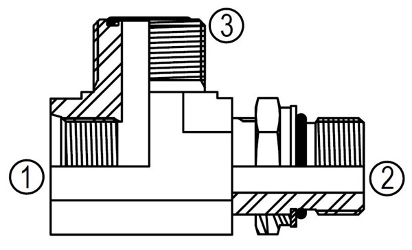 MFF31681 STRAIGHT THREAD/RUN ORFS TEE
