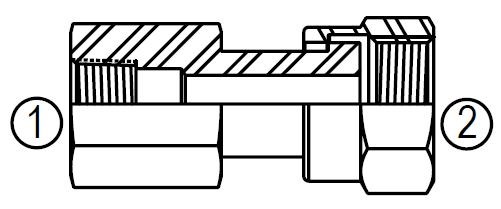 FF6506 FEMALE PIPE/FEMALE ORFS SWIVEL CONNECTOR