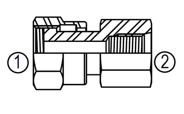 FF6509 ORFS SWIVEL/ FEMALE STRAIGHT THREAD CONNECTOR