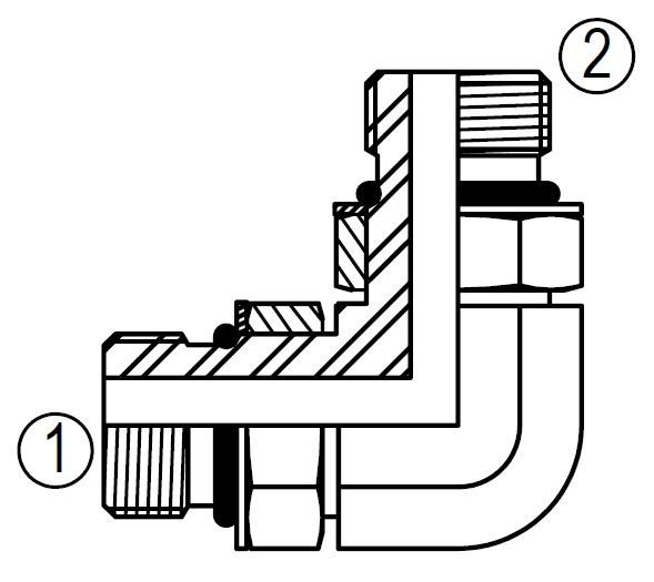SS6807 90 DEGREE STRAIGHT THREAD UNION ELBOW