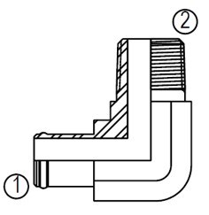 SS4501 90º Male Pipe Hose Fitting