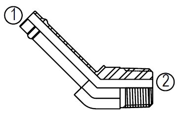 SS4503 45º Degree Male Pipe Hose Fitting