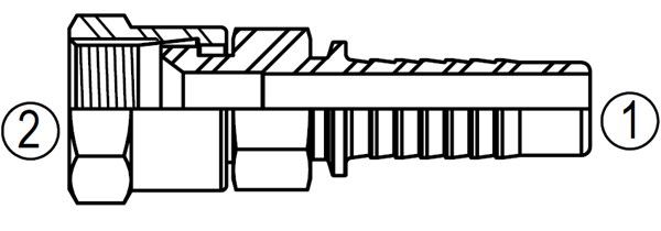 4305 Barbed Hose/37° Female Swivel Connector