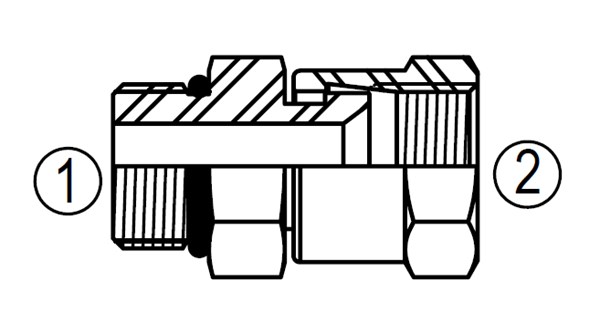 6402 Straight Thread/37° Female Swivel Adapter